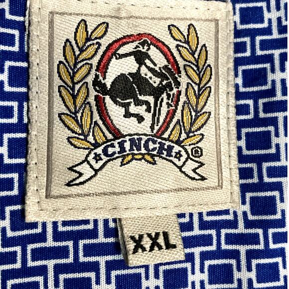 Cinch White Label Western Shirt Men's XXL Blue Gingham Check Rodeo Logo - Picture 6 of 13